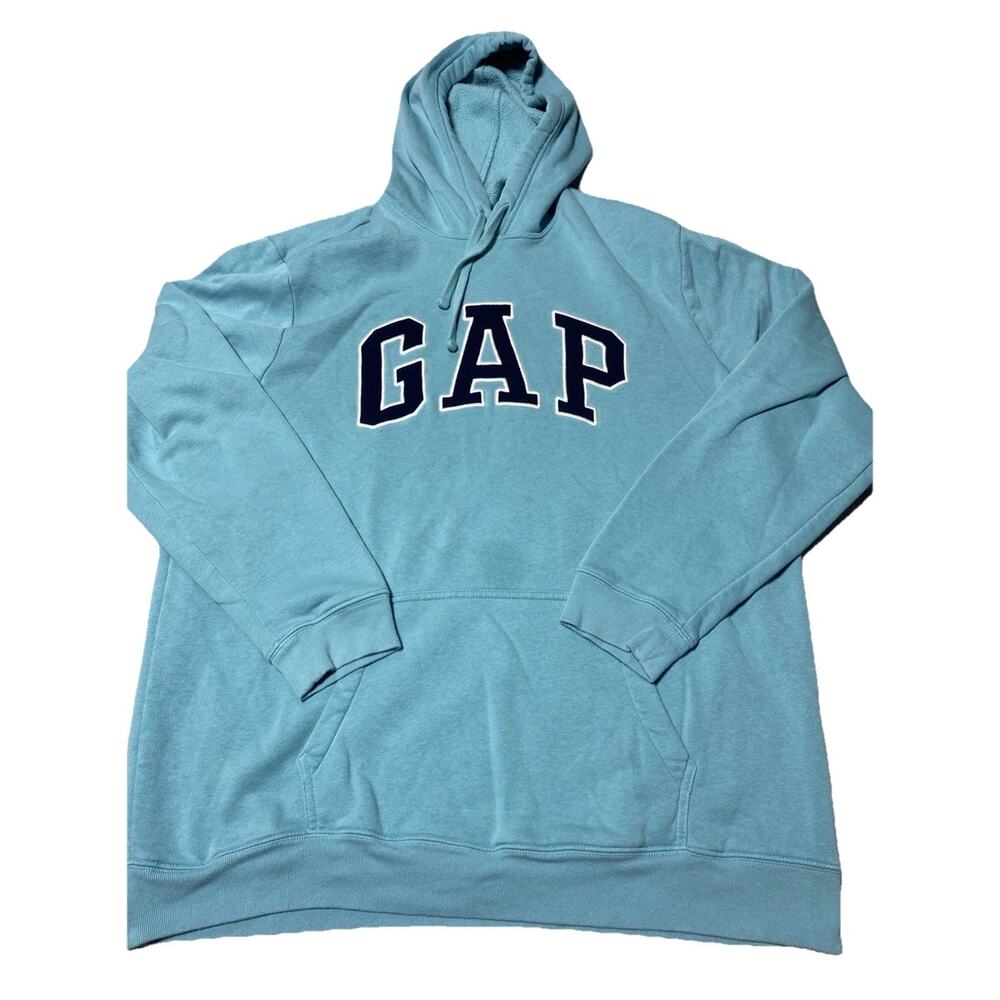 GAP Hoodie Mens Extra Large Tall Blue Arch Logo Spellout Retro Y2K Street XLT